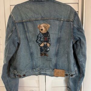 Polo by Ralph Lauren Blue Jean Jacket with Bear Design